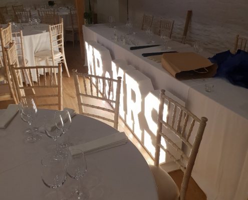 Letter Lights at Trenderway Farm